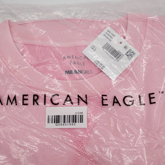 American Eagle x Mean Girls Crew Neck Sweatshirt | On Wednesday We Wear Pink - Picture 9 of 10